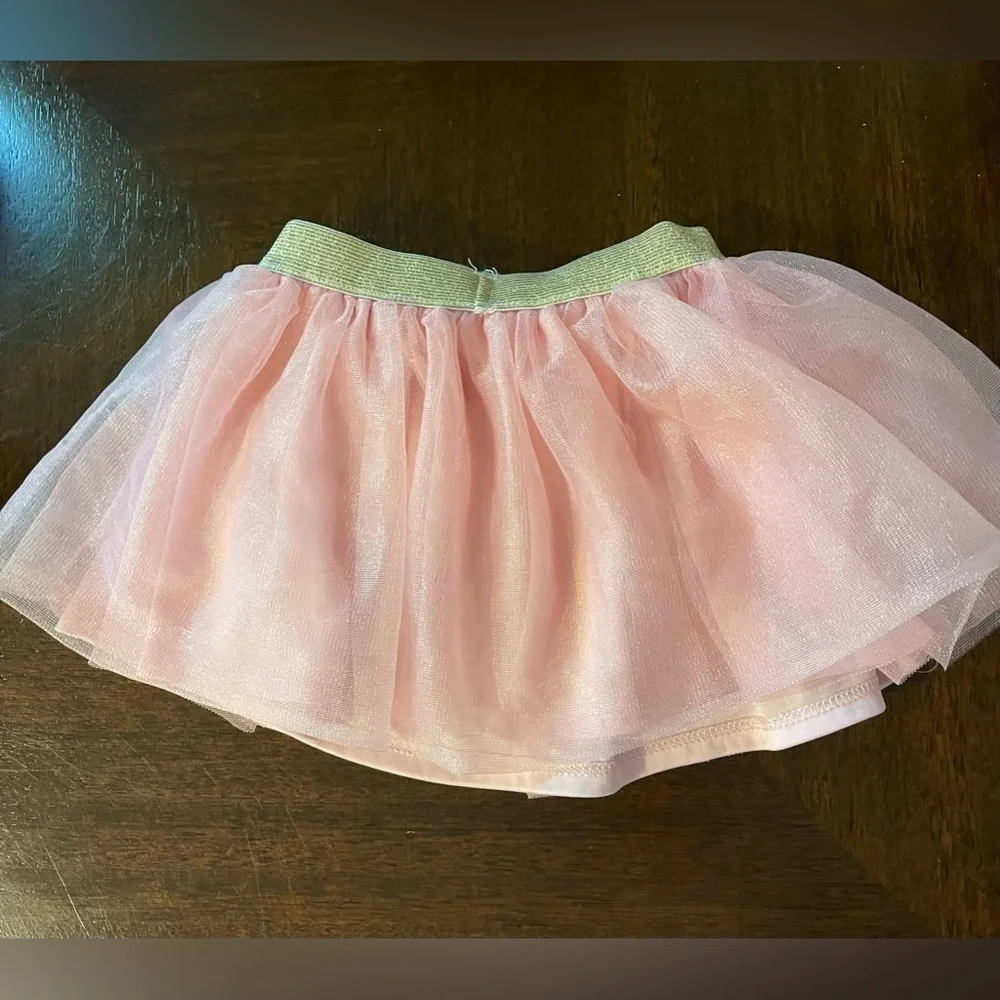 Disney Princess | Pink Tulle Skirt with Gold Waistband | baby 18 mo
